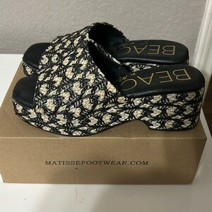 Beach Cruz Black Raffle Slip-On Platform Sandal